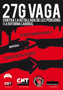 Vaga 27 gener: contra retallada pensions i reforma laboral
